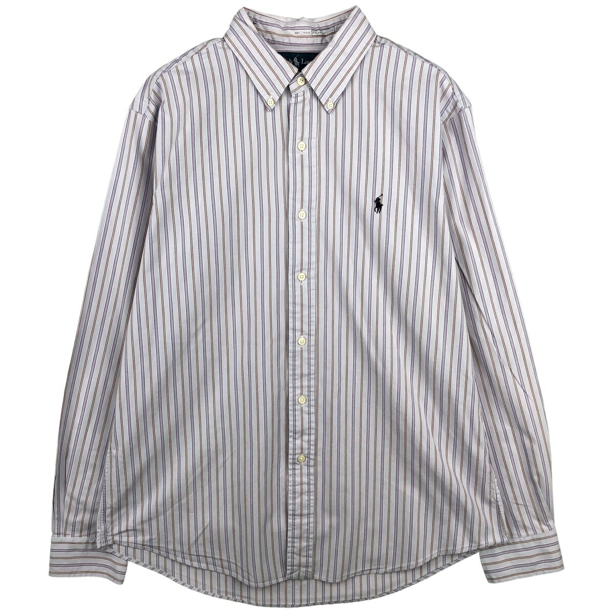 Rakuten - 古着 ラルフローレン Ralph Lauren CUSTOM FIT 長袖 ボタンダウンストライプシャツ メンズL相当 /eaa597703 【中古】 【251229】 【NH-2508】 【SS2606_10】