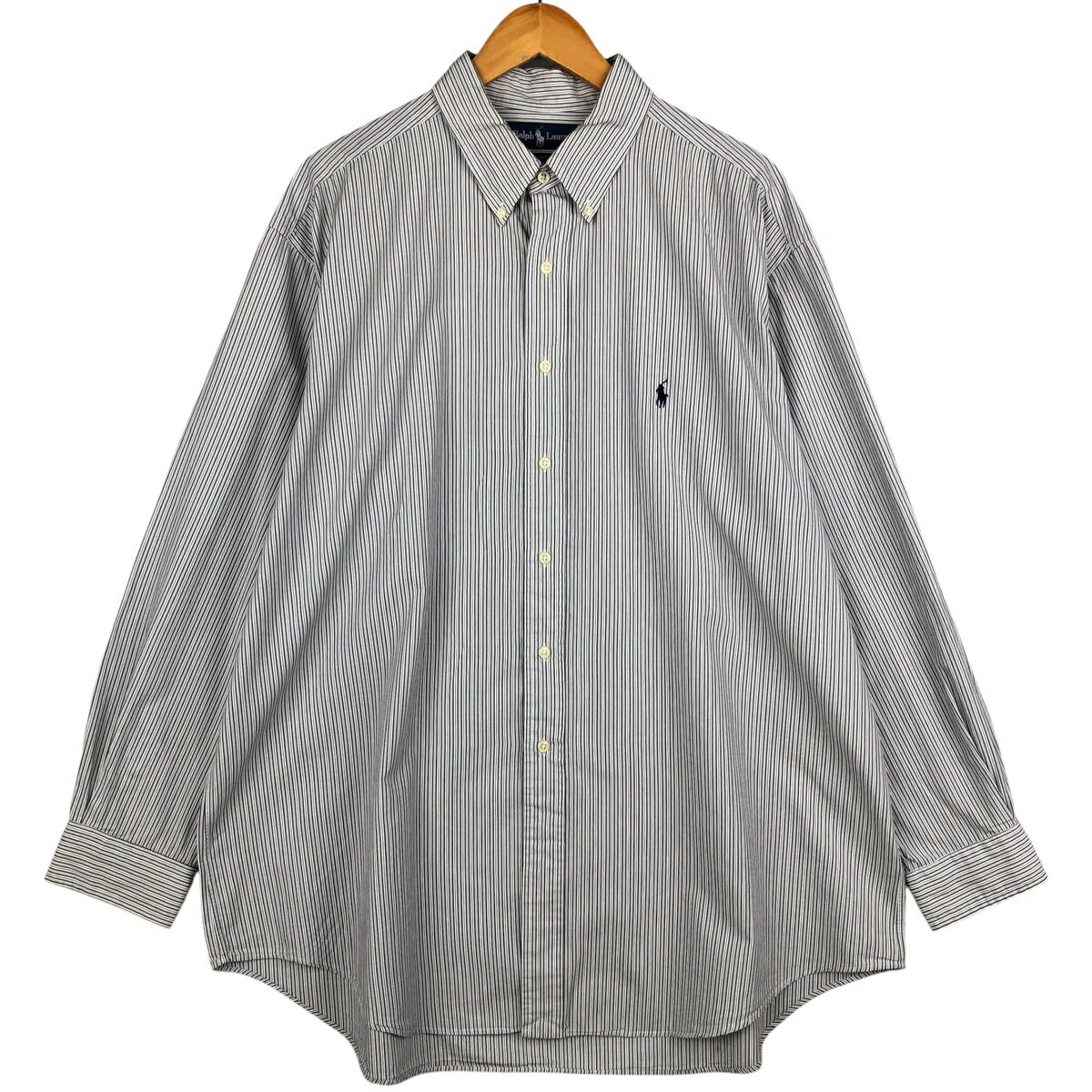 樂天商城 - 古着 ラルフローレン Ralph Lauren YARMOUTH 長袖 ボタンダウンストライプシャツ メンズXL相当 /eaa598100 【中古】 【251220】 【SS2606_10】