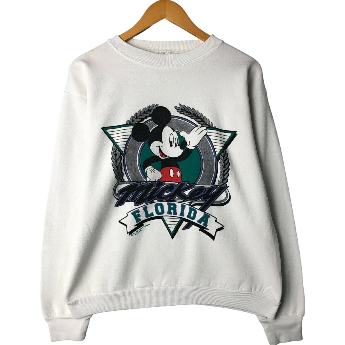 樂天商城 - 古着 90'S TULTEX MICKEY MOUSE ミッキーマウス キャラクタースウェットシャツ トレーナー USA製 メンズL相当 ヴィンテージ /eaa598116 【中古】 【251221】 ホワイト系 春夏秋冬