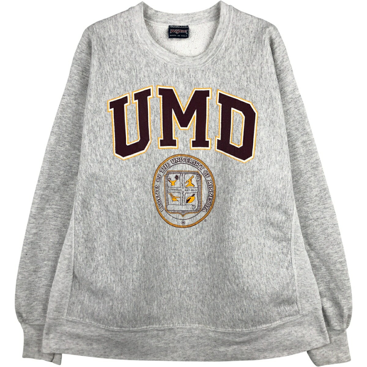 运动裤 - 古着 00'S ジャンスポーツ JANSPORT カレッジスウェットシャツ トレーナー USA製 メンズXL相当 /eaa598193 【中古】 【251227】 【NH-2508】 グレー系 春夏秋冬