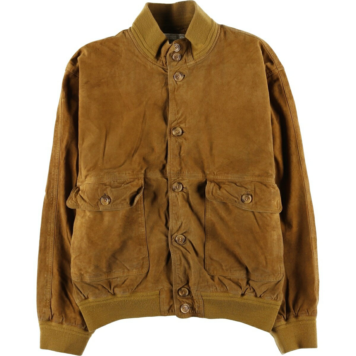 Leather Jacket - 古着 LIVING WORLD バルスタージャケット スエードレザーブルゾン メンズL相当 ヴィンテージ /eaa598260 【中古】 【251225】 【SS2603_10】 ブラウン系 春秋冬