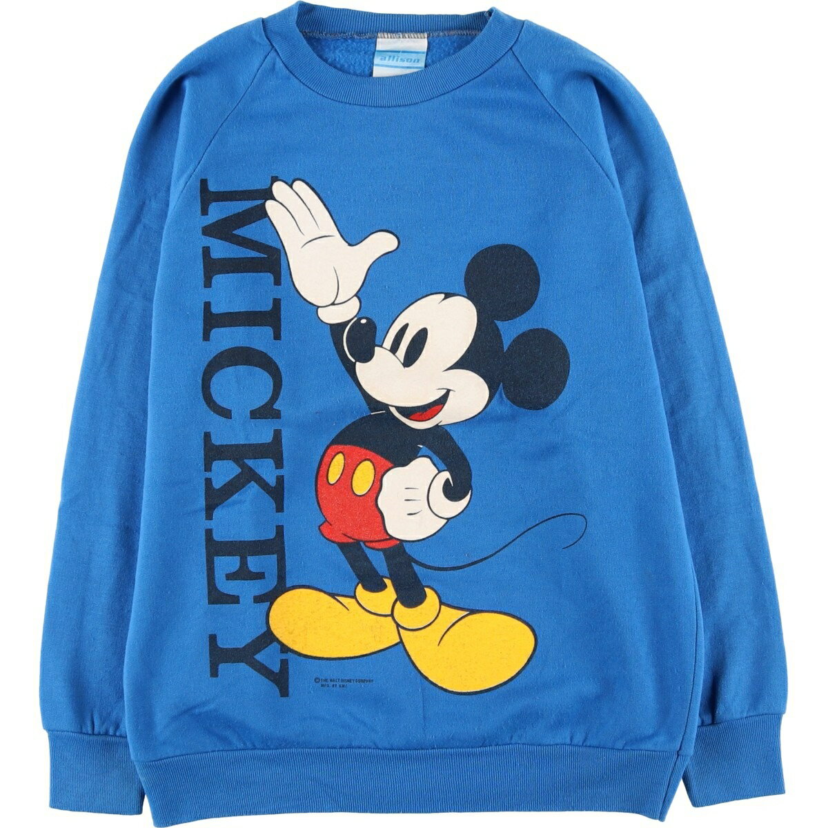 古着 80'S allison MICKEY MOUSE ミッキーマウス 大判プリント キャラクタースウェットシャツ トレーナー USA製 レディースM相当 ヴィンテージ /eaa598594 【中古】 【251215】 【ADEL/アデル】