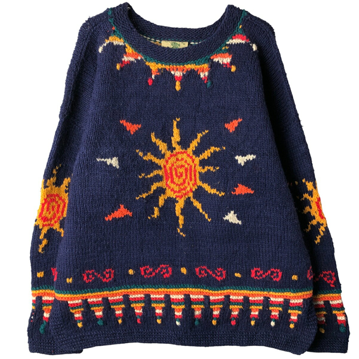 80s- エクアドル　ニット　ジャケット セーター 80s ヴィンテージエクアドルニットジャケット