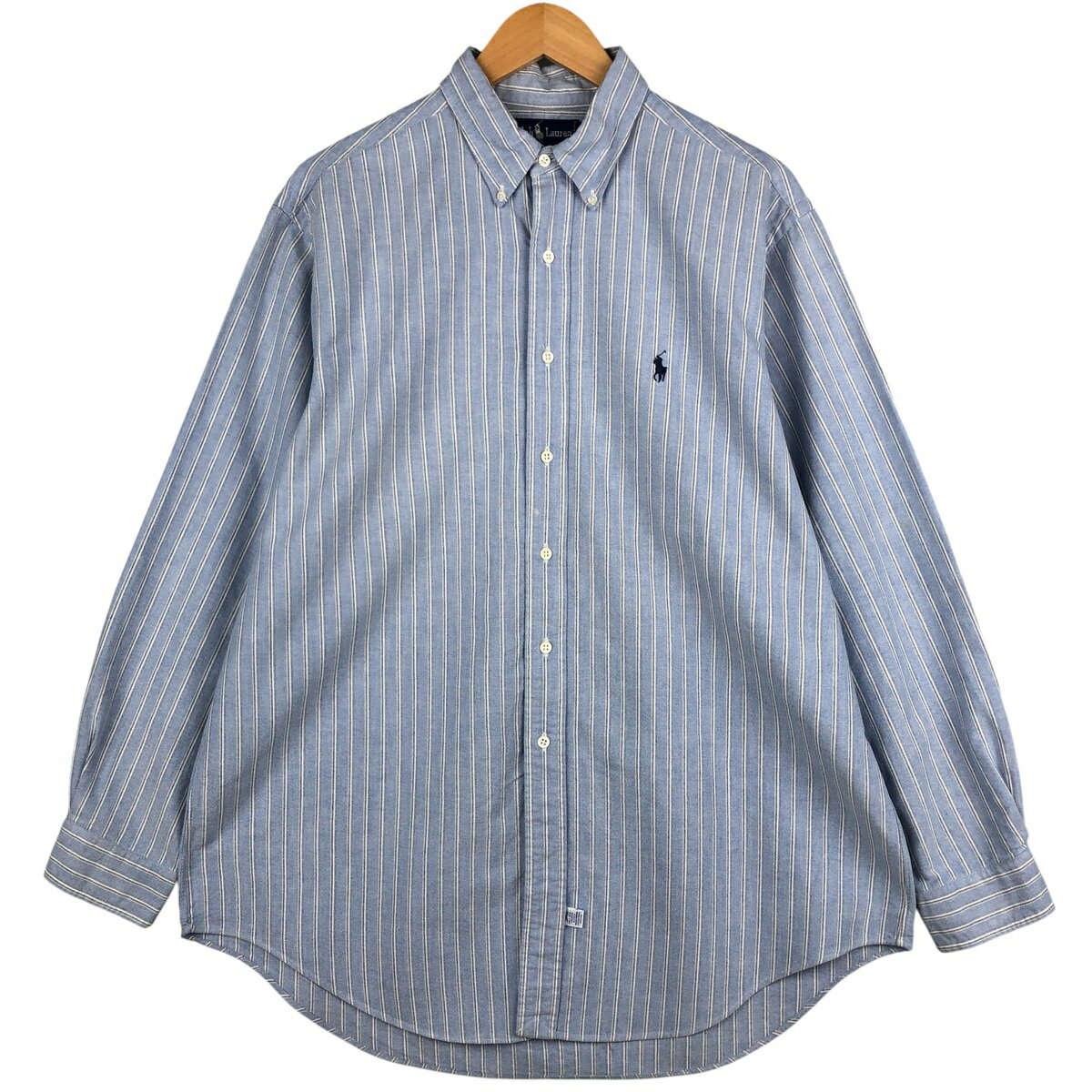 古着 ラルフローレン Ralph Lauren POLO by Ralph Lauren 長袖 ボタンダウンストライプシャツ メンズXL相当 /eaa598798 【中古】 【251220】 ブルー系 春夏秋冬