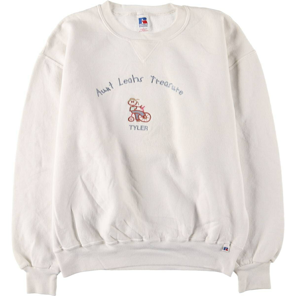 Hawaiian - 古着 90'S ラッセル Russell プリントスウェットシャツ トレーナー メンズL相当 ヴィンテージ /eaa599079 【中古】 【251215】 ホワイト系 春夏秋冬