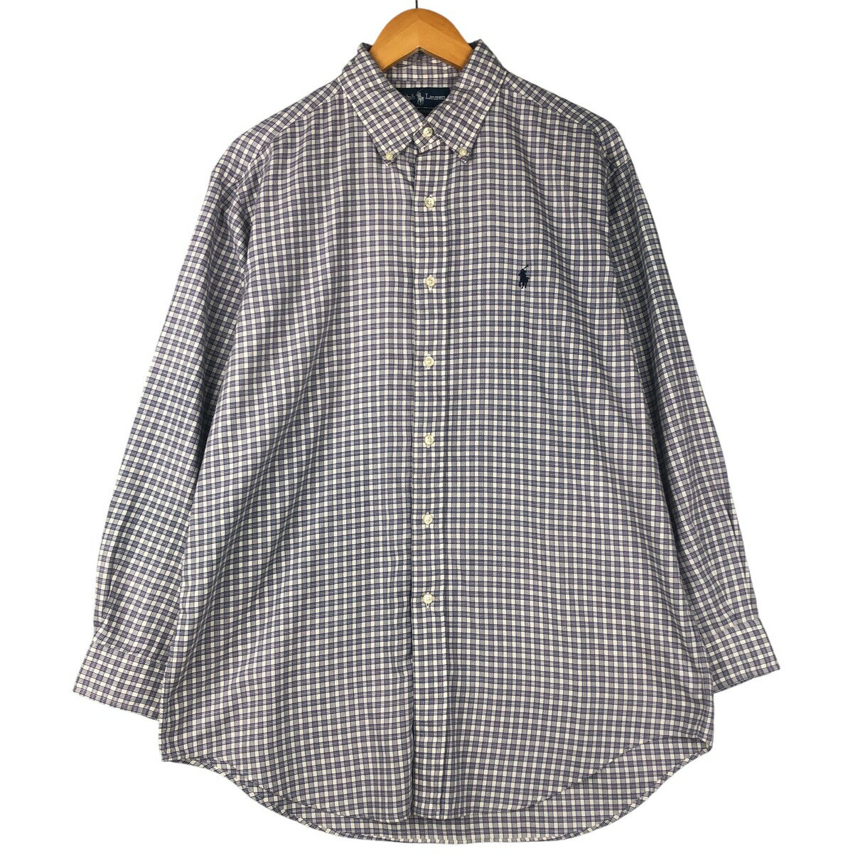 樂天商城 - 古着 ラルフローレン Ralph Lauren YARMOUTH ガンクラブチェック 長袖 ボタンダウンチェックシャツ メンズL相当 /eaa599098 【中古】 【251215】 ホワイト系 春夏秋冬