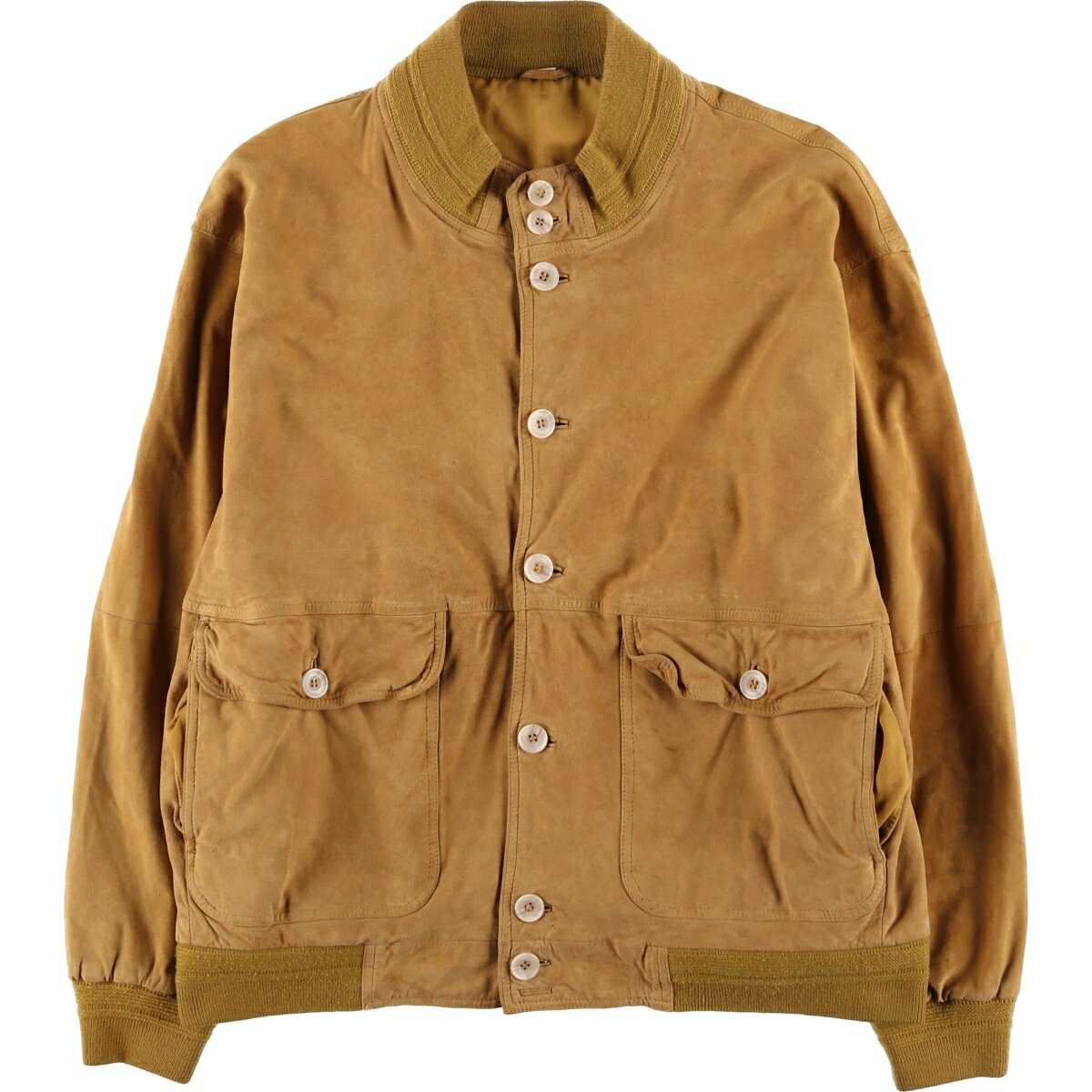 樂天商城 - 古着 バルスタージャケット スエードレザーブルゾン メンズL相当 ヴィンテージ /eaa599301 【中古】 【251219】 【SS2603_10】 ベージュ系 春秋冬