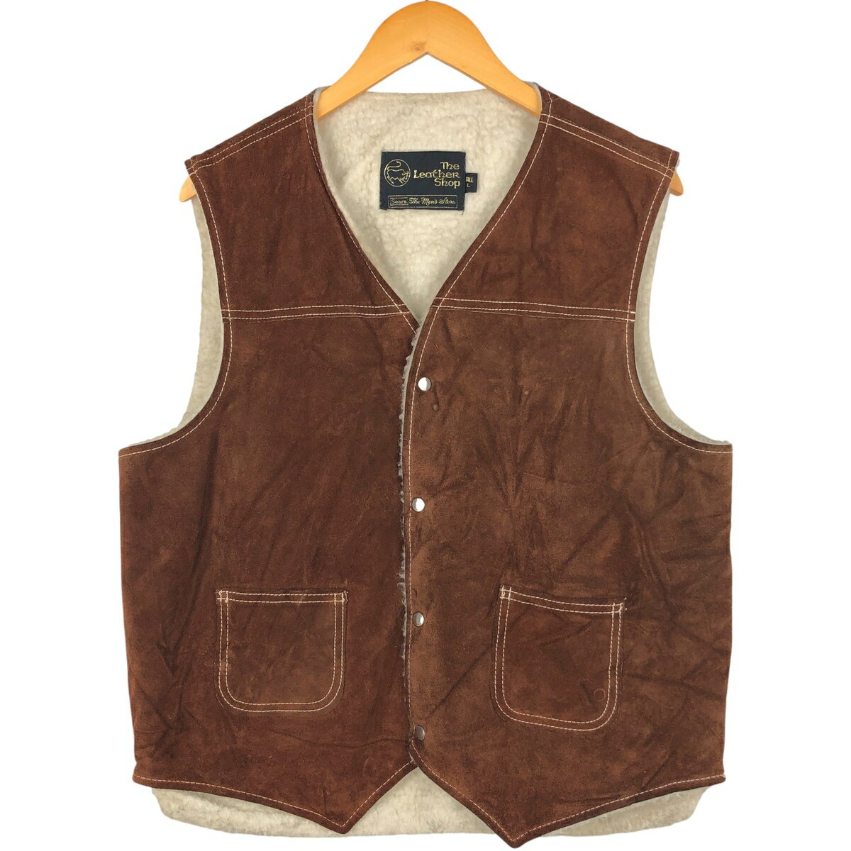 皮外套 - 古着 70'S シアーズ Sears THE LEARHER SHOP スエードレザーベスト メンズL相当 ヴィンテージ /eaa599370 【中古】 【251228】 ブラウン系 春秋冬