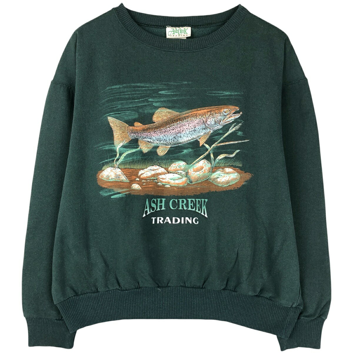 商品詳細 ブランド・Ash Creek・ 特徴・クルーネック(丸首)・長袖・ヴィンテージ・ モデル/形状・アニマル スウェットシャツ トレーナー・ 素材・コットン:50%・ポリエステル:50%・ 色・グリーン系 濃緑・ 柄・プリント・魚柄・アニマル柄・ 生産国・カナダ製・ 年代・90年代・ サイズ・メンズL・表記サイズ:L/G・着丈:61.5cm・身幅:68cm・肩幅:65cm・袖丈:55.5cm・ コンディション・C・ カテゴリ・メンズ・トップス・スウェット・トレーナー・ 商品番号・eaa599499・ 取扱店・・ スタッフコメントAsh Creek アニマル スウェットシャツ トレーナー / メンズL / 商品番号 eaa599499 USEDですので使用感などございますが、まだまだご愛用していただけます。 古着という事をご理解の上ご注文よろしくお願いします。 【状態追記】 ●前、右腕にシミ※状態は当社独自の基準です。 着用感表記サイズ着丈身幅肩幅袖丈 メンズLL/G(※着用感、表記サイズは目安です。)61.5cm68cm65cm55.5cm ※測定値の若干の誤差はご了承下さい。サイズガイドはこちら ブランドAsh Creek 特徴クルーネック(丸首) / 長袖 / ヴィンテージモデル/形状アニマル スウェットシャツ トレーナー素材コットン:50% / ポリエステル:50%色グリーン系 濃緑柄プリント / 魚柄 / アニマル柄生産国カナダ製年代90年代カテゴリトレーナー商品番号eaa599499取扱店　　 Ash Creekの他の商品を見るトレーナーの他の商品を見る