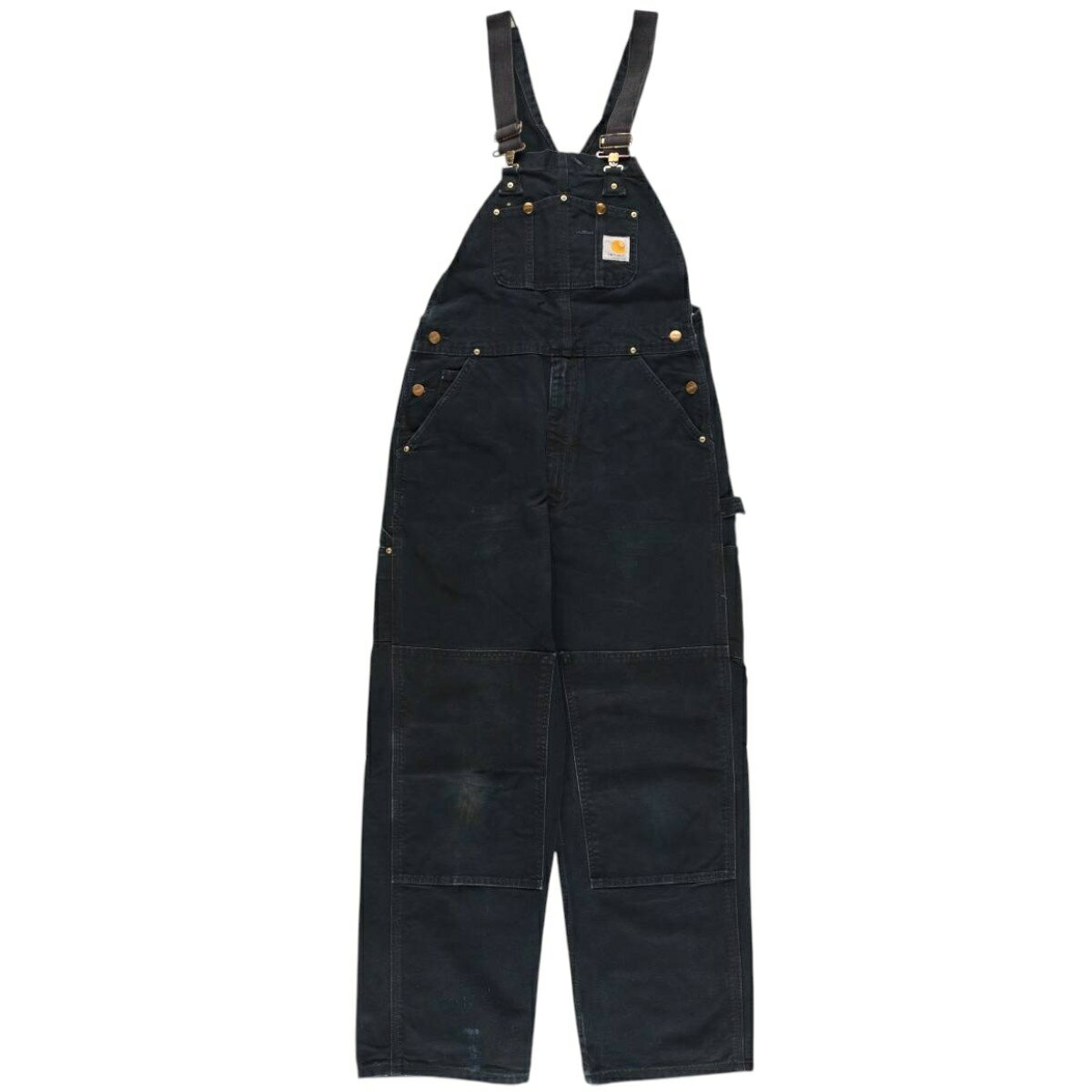 商品詳細 ブランド・Carhartt・カーハート・ 特徴・ハンマーループ・ジッパーフライ・ワイドパンツ・ダブルニー・ モデル/形状・ダブルニー ダック オーバーオール・ 素材・コットン:100%・ 色・ブラック系 黒色・ 柄・無地・ロゴパッチ・ 生産国・メキシコ製・ 年代 サイズ・メンズw32・表記サイズ:W34L32・総丈:133.5cm・ウエスト:82cm・股下:75cm・もも周り:66cm・裾周り:50cm・ コンディション・C・ カテゴリ・メンズ・ボトムス・ロングパンツ・オーバーオール・ 商品番号・eaa599504・ 取扱店・ネットショップ・ スタッフコメントCarhartt ダブルニー ダック オーバーオール / メンズw32 / 商品番号 eaa599504 USEDワークアイテムですので使用感などございますが、まだまだご愛用していただけます。 古着という事をご理解の上ご注文よろしくお願いします。 【状態追記】 ●前、左右アジャスターベルト・前立て(裏表)・両膝に汚れ ●前、右裾に擦れ ●前、両ポケット内側に汚れ ●前後、両裾(内側)に擦れ※状態は当社独自の基準です。 着用感表記サイズ総丈ウエスト股下もも周り裾周り メンズw32W34L32(サイズ表記W34ですが、計測値によりメンズw32相当です。)133.5cm82cm75cm66cm50cm ※測定値の若干の誤差はご了承下さい。サイズガイドはこちら ブランドCarharttカーハート 特徴ハンマーループ / ジッパーフライ / ワイドパンツ / ダブルニー モデル/形状ダブルニー ダック オーバーオール 素材コットン:100% 色ブラック系 黒色 柄無地 / ロゴパッチ 生産国メキシコ製 年代- カテゴリオーバーオール 商品番号eaa599504 取扱店ネットショップ 　　 カーハートの他の商品を見るオーバーオールの他の商品を見る