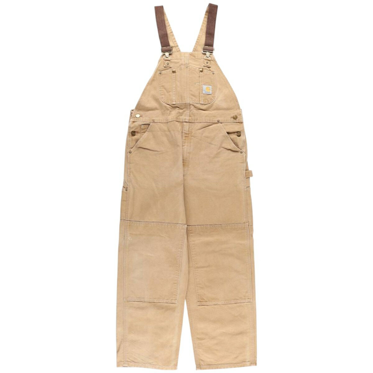 古着 カーハート Carhartt ダブルニー ダック オーバーオール メンズw37相当 /eaa599505 【中古】 【251222】 ブラウン系 春夏秋冬