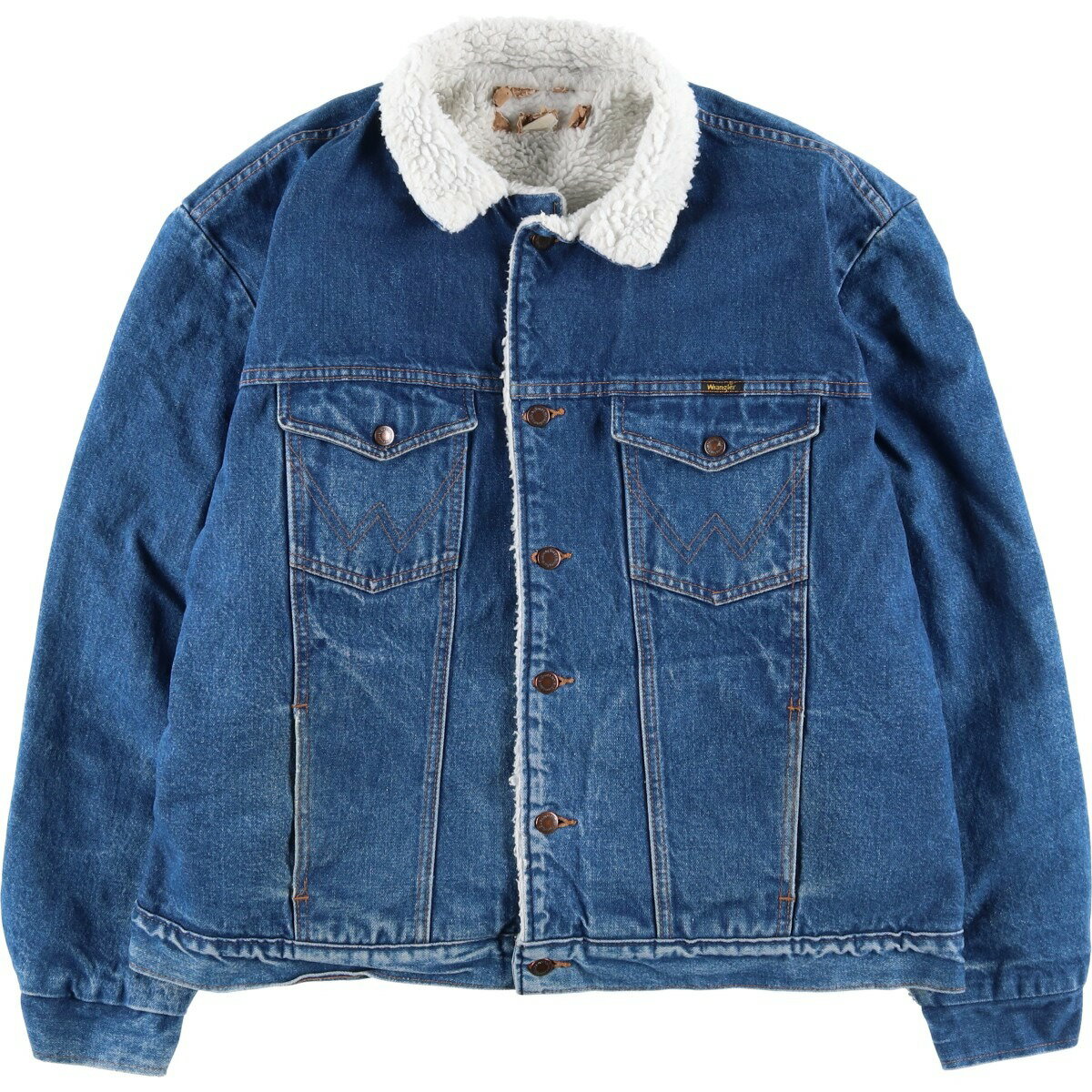 古着 ラングラー Wrangler Harley-Davidson ハーレーダビッドソン バックロゴ デニムボアジャケット USA製 メンズL相当 /eaa600046 【中古】 【251207】 【SS2603_10】 ブルー系 春秋冬