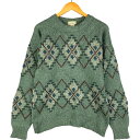 古着 70~80'S エルエルビーン L.L.Bean アーガイル柄 ウールニットセーター メンズM相当 ヴィンテージ /eaa600147 【中古】 【251...