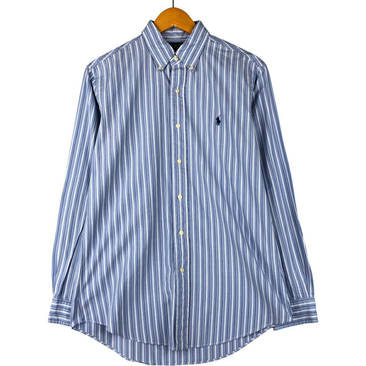 古着 ラルフローレン Ralph Lauren CUSTOM FIT 長袖 ボタンダウンストライプシャツ メンズM相当 /eaa600218 【中古】 【251116】