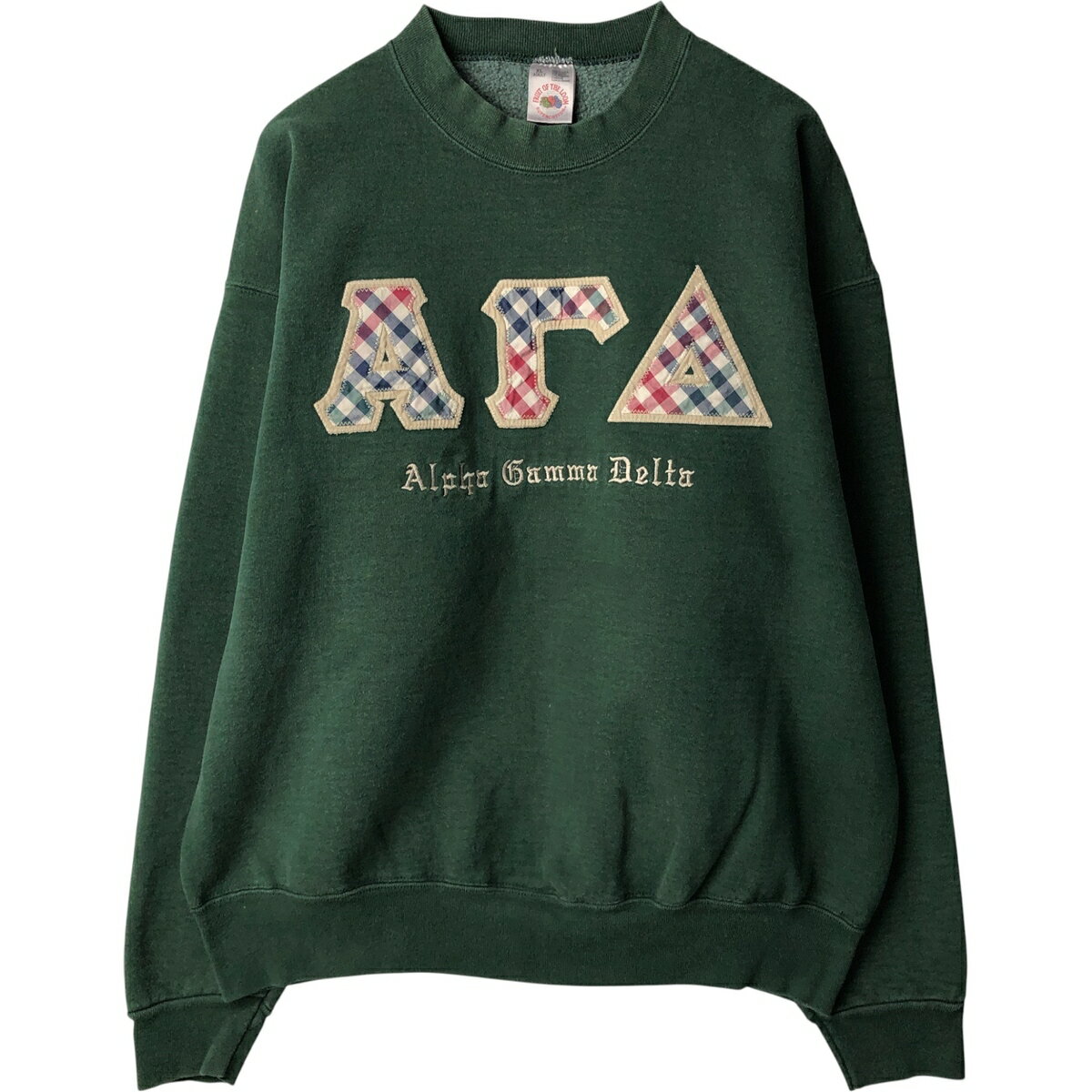 古着 90'S フルーツオブザルーム FRUIT OF THE LOOM SUPER COTTON カレッジスウェットシャツ トレーナー USA製 メンズXL相当 ヴィンテージ /eaa600411    【SS2606_30