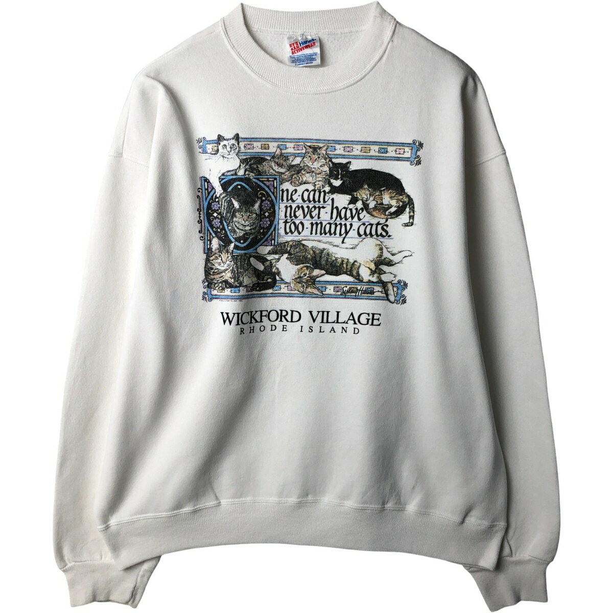 古着 80'S ヘインズ Hanes ACTIVEWEAR プリントスウェットシャツ トレーナー メンズXL相当 ヴィンテージ /eaa600419    【SS2606_30