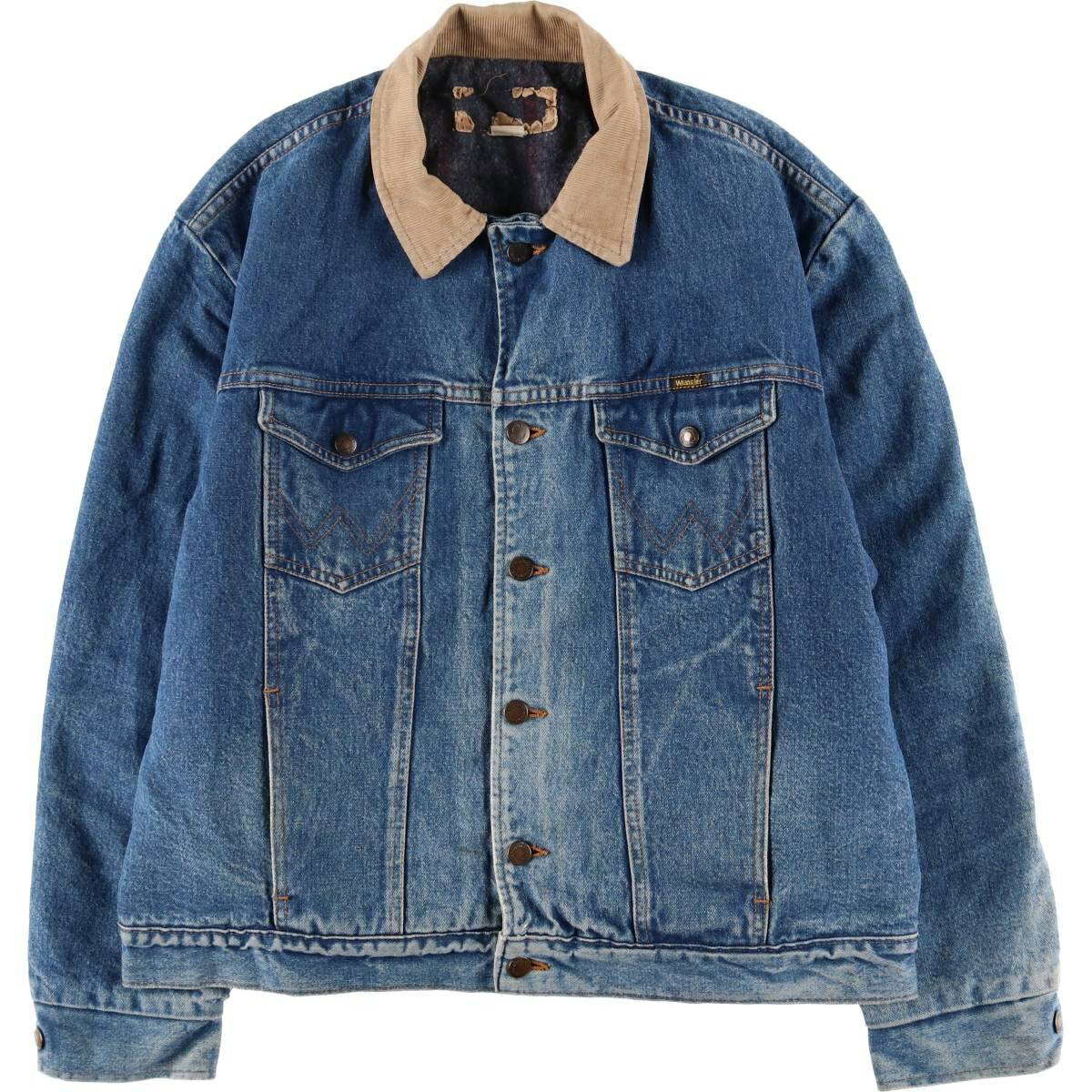 樂天商城 - 古着 ラングラー Wrangler デニムジャケット Gジャン メンズL相当 ヴィンテージ /eaa600480 【中古】 【251122】 【SS2603_10】 ブルー系 春秋冬