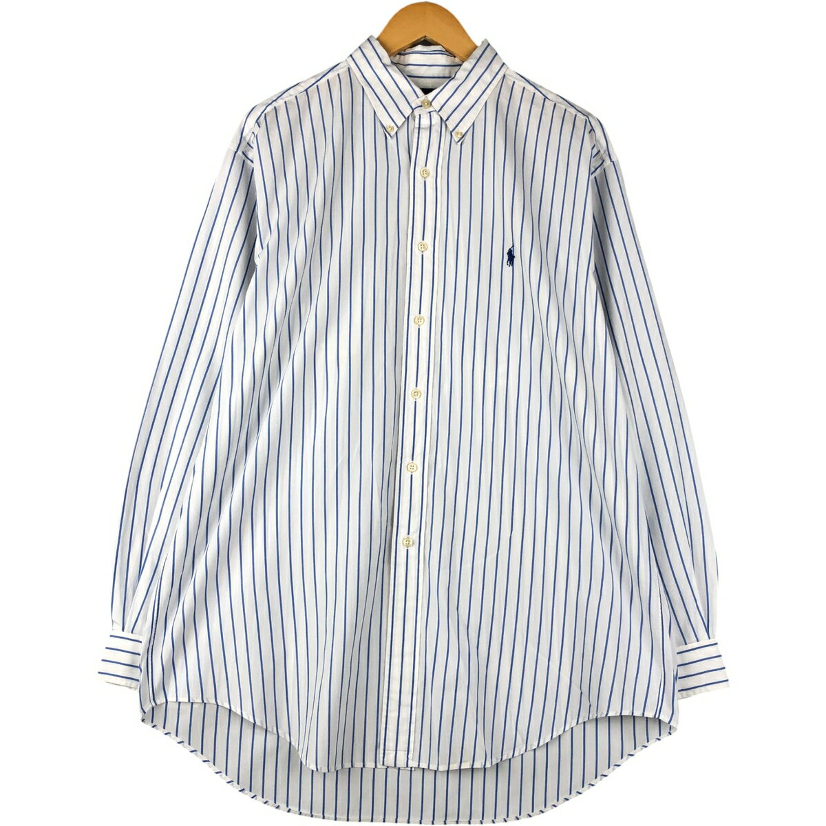 乐天商城 - 古着 ラルフローレン Ralph Lauren YARMOUTH 長袖 ボタンダウンストライプシャツ メンズL相当 /eaa600579 【中古】 【251116】 【SS2606_10】