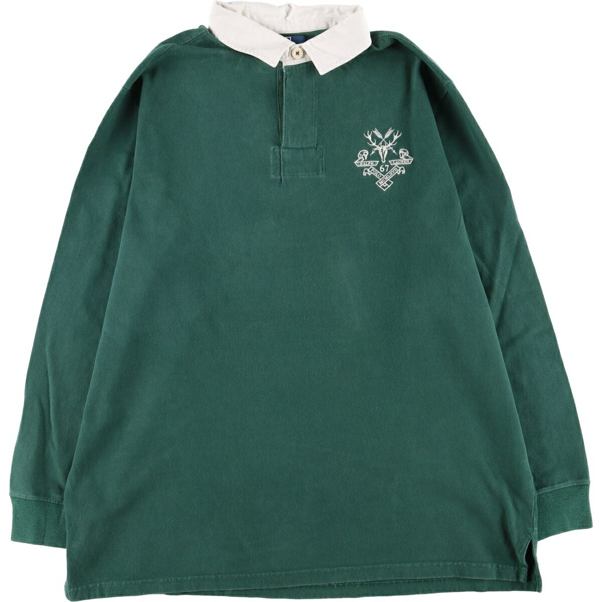 Rakuten - 古着 ラルフローレン Ralph Lauren POLO by Ralph Lauren 長袖 ラガーシャツ メンズXL相当 /eaa600766 【中古】 【251117】 グリーン系 春夏秋冬