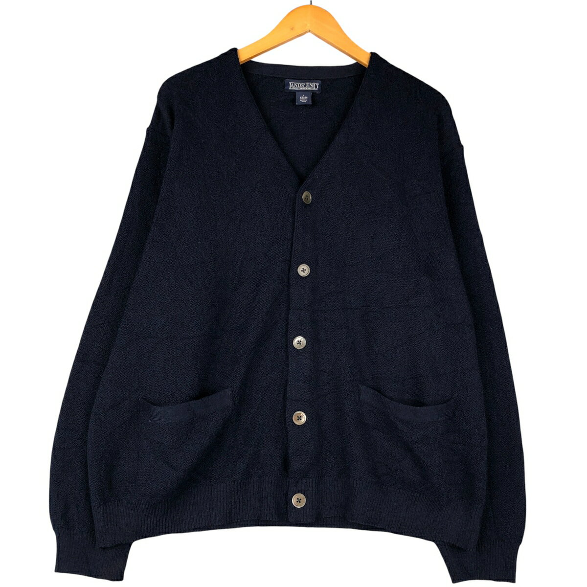 古着 90'S land's end アルパカニットカーディガン メンズL相当 ヴィンテージ /eaa601129 【中古】 【2..