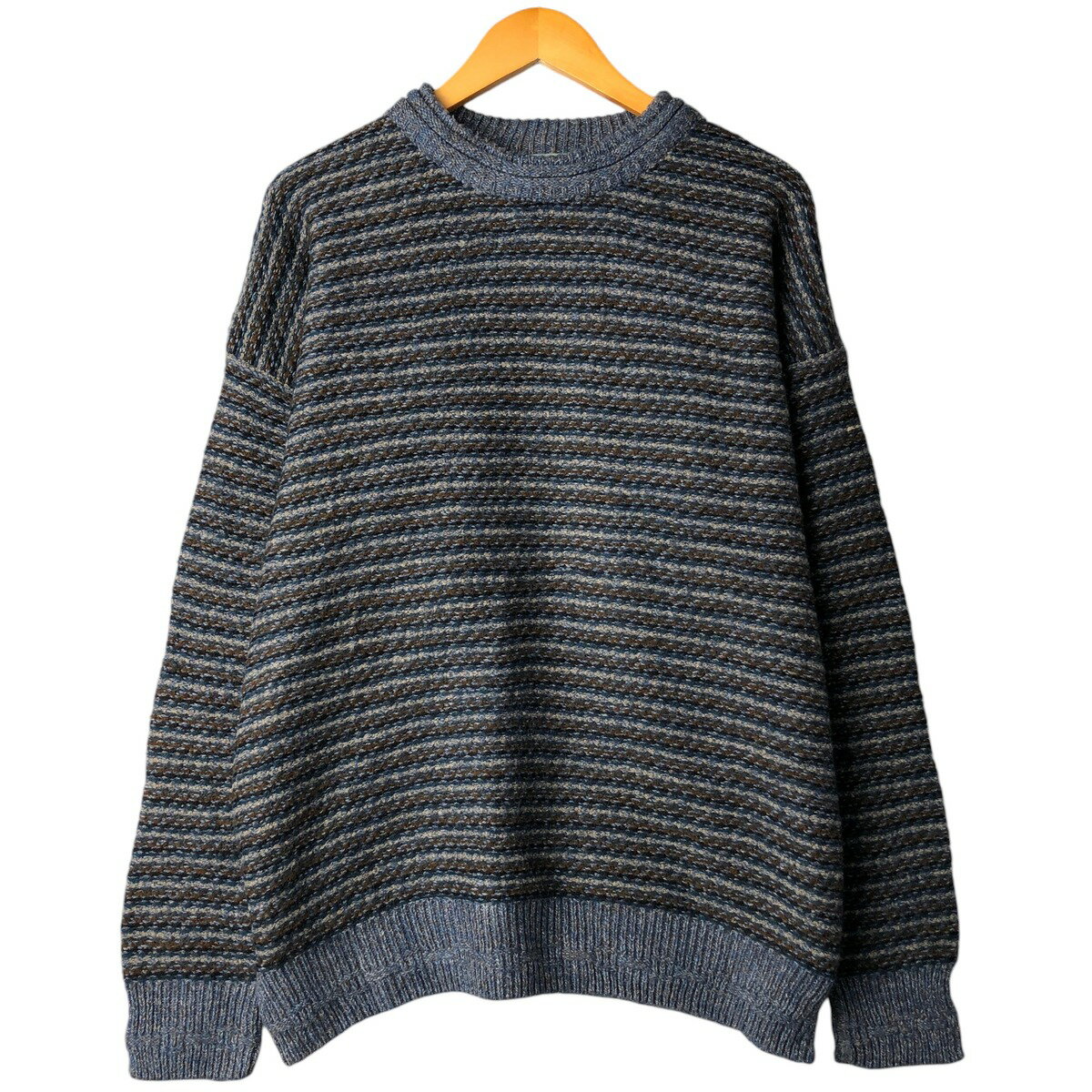 古着 ALFANI ボーダーパターン ウール×アクリルニットセーター メンズXL相当 ヴィンテージ /eaa601184 【中古】 【251122】 【ss2601_30】