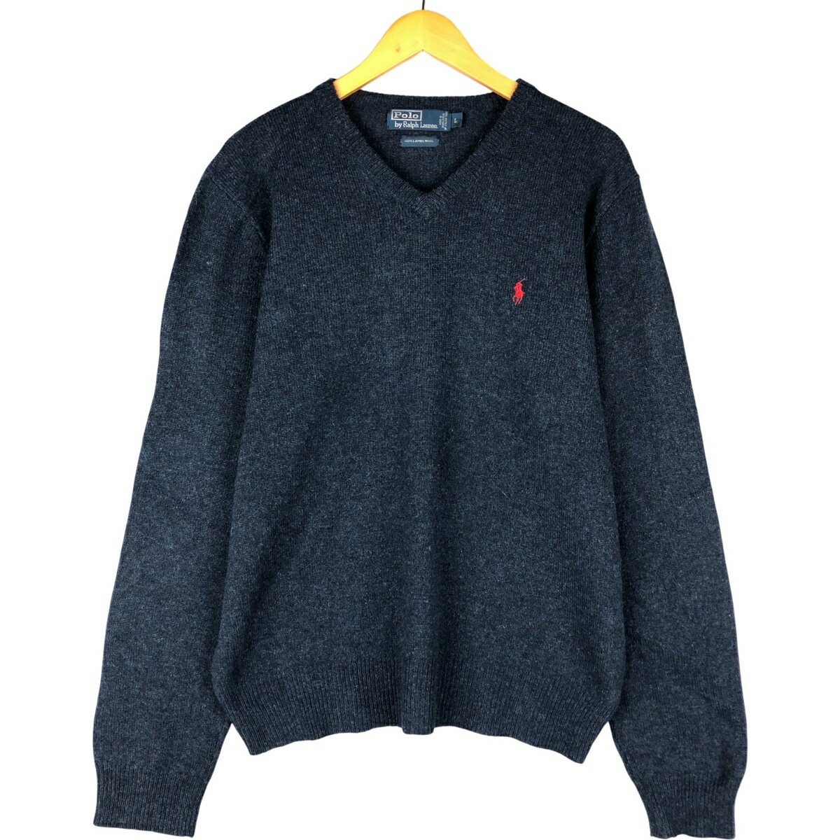 古着 ラルフローレン Ralph Lauren POLO by Ralph Lauren Vネック ラムウールニットセーター メンズL相当 /eaa601220 【中古】 【251121】