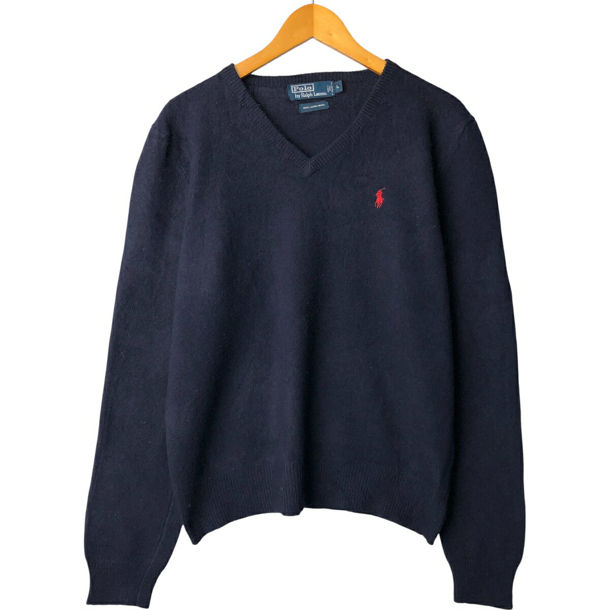古着 ラルフローレン Ralph Lauren POLO by Ralph Lauren Vネック ラムウールニットセーター メンズL相当 /eaa601274 【中古】 【251123】