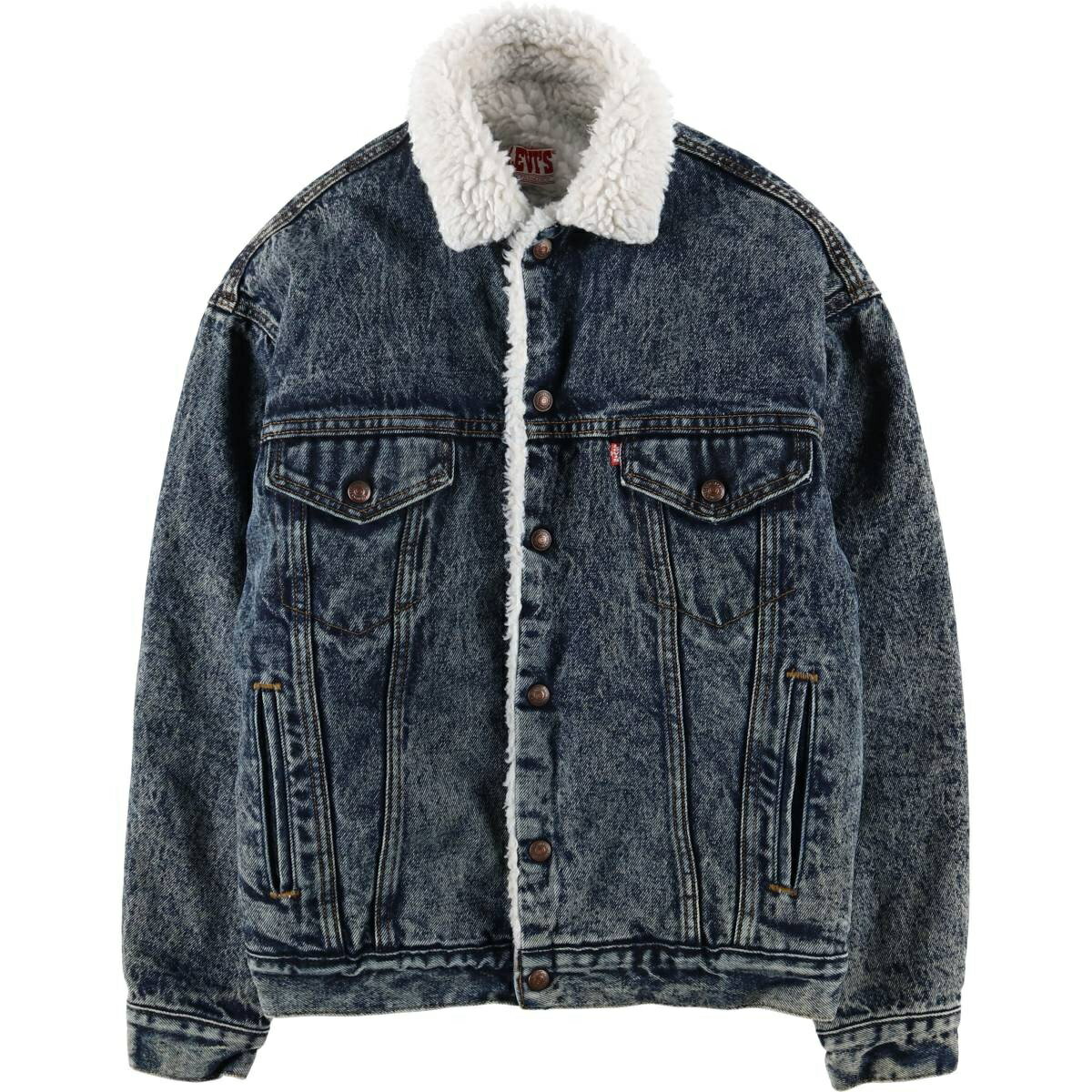 古着 80~90'S リーバイス Levi's 70609-0227 ケミカルウォッシュ 中綿入り デニムボアジャケット USA製 メンズXS相当 ヴィンテージ /eaa601335 【中古】 【251125】 【SS2603_10】