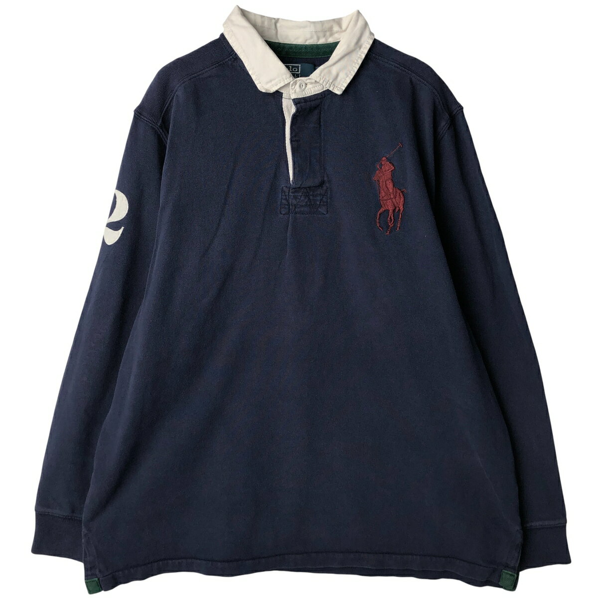 古着 ラルフローレン Ralph Lauren POLO by Ralph Lauren CUSTOM FIT ビッグポニー 長袖 ラガーシャツ メンズXL相当 /eaa601392 【中古】 【251206】