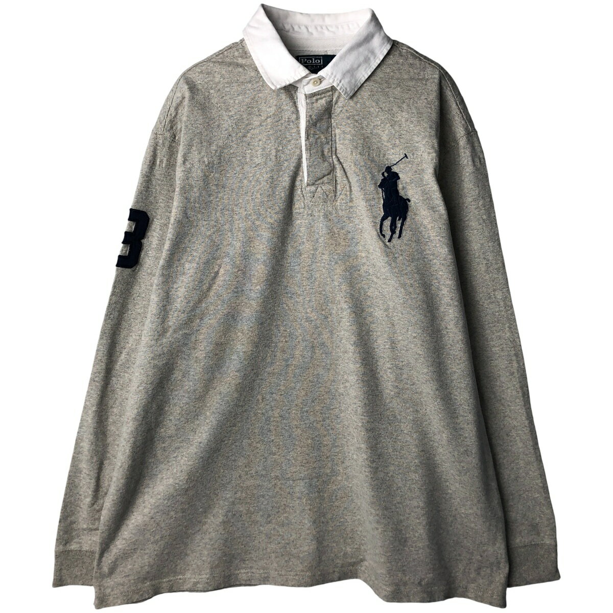 古着 ラルフローレン Ralph Lauren POLO by Ralph Lauren CUSTOM FIT ビッグポニー 長袖 ラガーシャツ メンズXL相当 /eaa601393 【中古】 【251225】 【NH-2508】