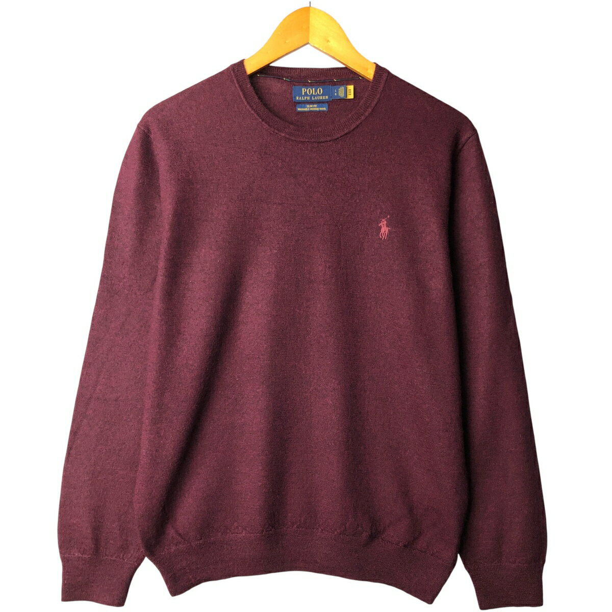 ラルフローレン　ウール１００％　ニット　セーター　えんじ色　美品 楽天市場】polo ralph lauren メンズ（カラーワインレッド）（ニット
