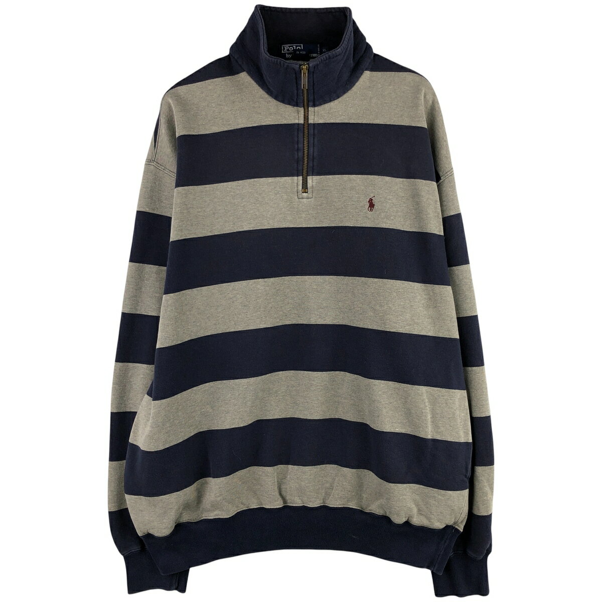 古着 ラルフローレン Ralph Lauren POLO by Ralph Lauren ボーダー柄 ハーフジップスウェットシャツ トレーナー メンズXL相当 /eaa601657 【中古】 【251124】 【NH-2508】 【SS2606_10】