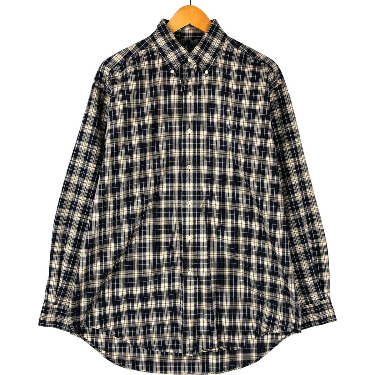 商品詳細 ブランド・Ralph Lauren・ラルフローレン・ 特徴・薄手・長袖・ボタンダウン・ モデル/形状・BLAIRE・長袖 ボタンダウンチェックシャツ・ 素材・コットン:100%・ 色・ネイビー系 紺色・ 柄・チェック柄・ワンポイント・ 生産国・北マリアナ諸島製・ 年代 サイズ・表記サイズ:M・着丈:84.5cm・身幅:63cm・肩幅:47cm・袖丈:59.5cm・ コンディション・B・ カテゴリ・メンズ・トップス・長袖シャツ・長袖ボタンダウンシャツ・ 商品番号・eaa601718・ 取扱店・・ スタッフコメントRalph Lauren BLAIRE 長袖 ボタンダウンチェックシャツ / 商品番号 eaa601718 USEDですので使用感などございますが、まだまだご愛用していただけます。 古着という事をご理解の上ご注文よろしくお願いします。※状態は当社独自の基準です。 表記サイズ着丈身幅肩幅袖丈 M(※着用感、表記サイズは目安です。)84.5cm63cm47cm59.5cm ※測定値の若干の誤差はご了承下さい。サイズガイドはこちら ブランドRalph Laurenラルフローレン 特徴薄手 / 長袖 / ボタンダウンモデル/形状BLAIRE / 長袖 ボタンダウンチェックシャツ素材コットン:100%色ネイビー系 紺色柄チェック柄 / ワンポイント生産国北マリアナ諸島製年代-カテゴリ長袖ボタンダウンシャツ商品番号eaa601718取扱店　　 ラルフローレンの他の商品を見る長袖ボタンダウンシャツの他の商品を見る
