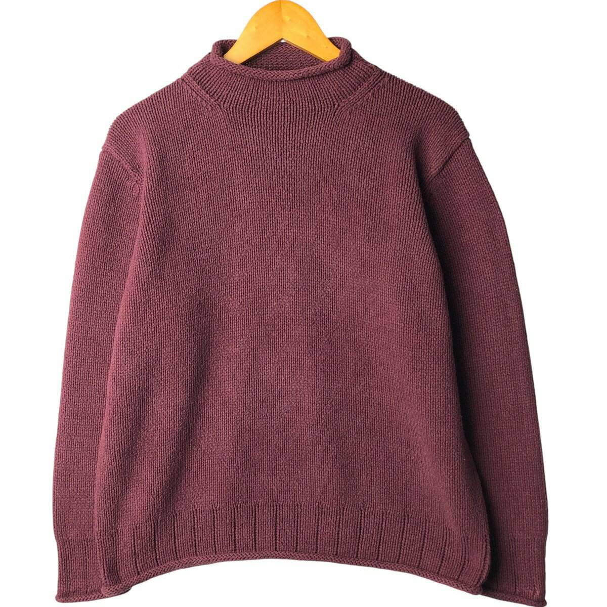 古着 90~00'S エルエルビーン L.L.Bean ロールネック シルク×コットンニットセーター レディースXL相当 ヴィンテージ /eaa601781 【...