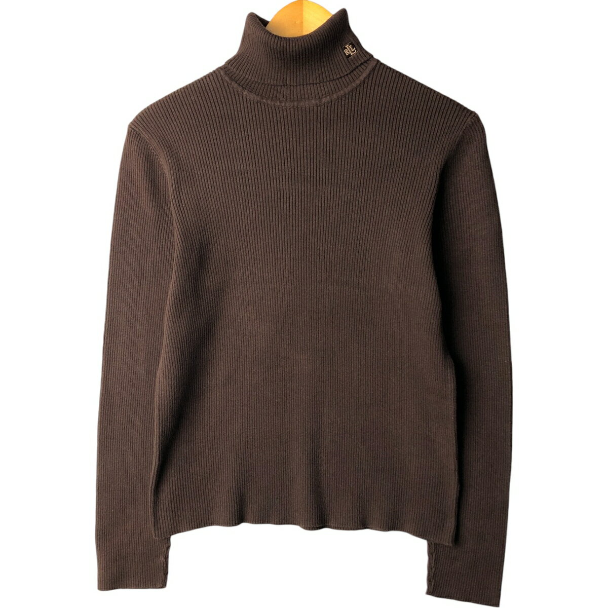 古着 ラルフローレン Ralph Lauren LAUREN ローレン リブ編み タートルネック コットンニットセーター レディースL相当 /eaa601784...