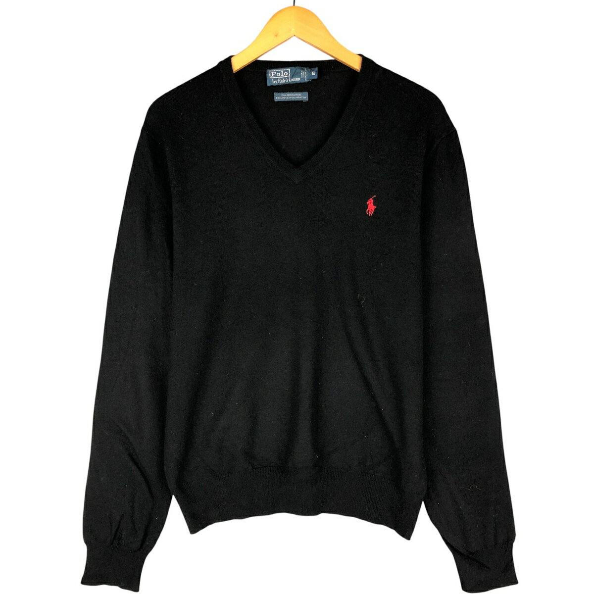 古着 ラルフローレン Ralph Lauren POLO by Ralph Lauren Vネック メリノウールニットセーター メンズM..