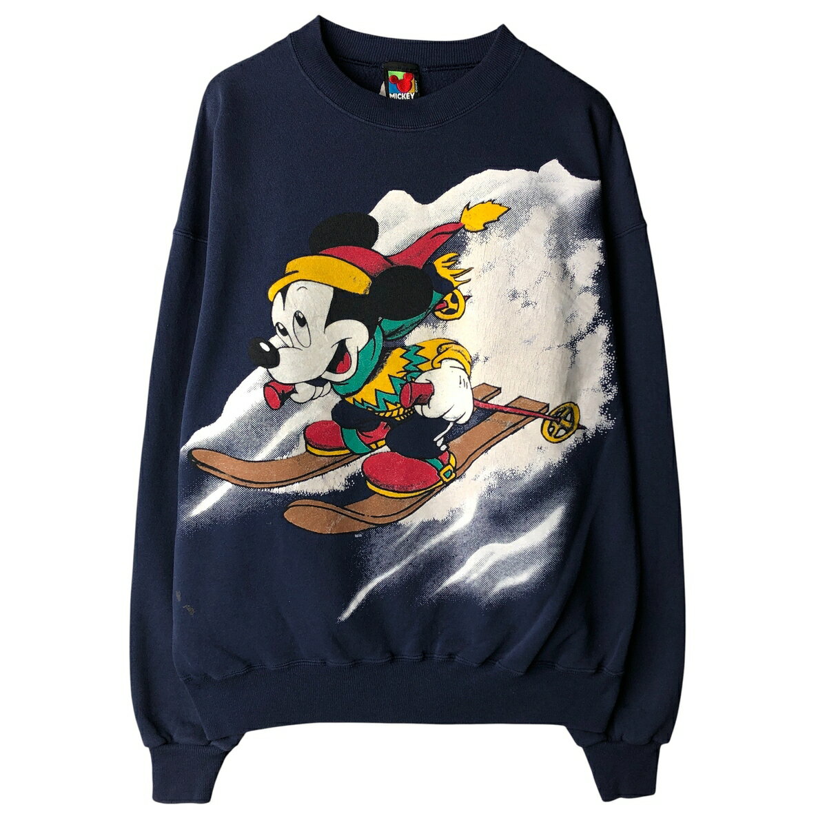 Rakuten - 古着 90'S MICKY UNLIMITED MICKEY MOUSE ミッキーマウス 大判プリント キャラクタースウェットシャツ トレーナー メンズXL相当 ヴィンテージ /eaa602141 【中古】 【251124】 【NH-2508】 ネイビー系 春夏秋冬