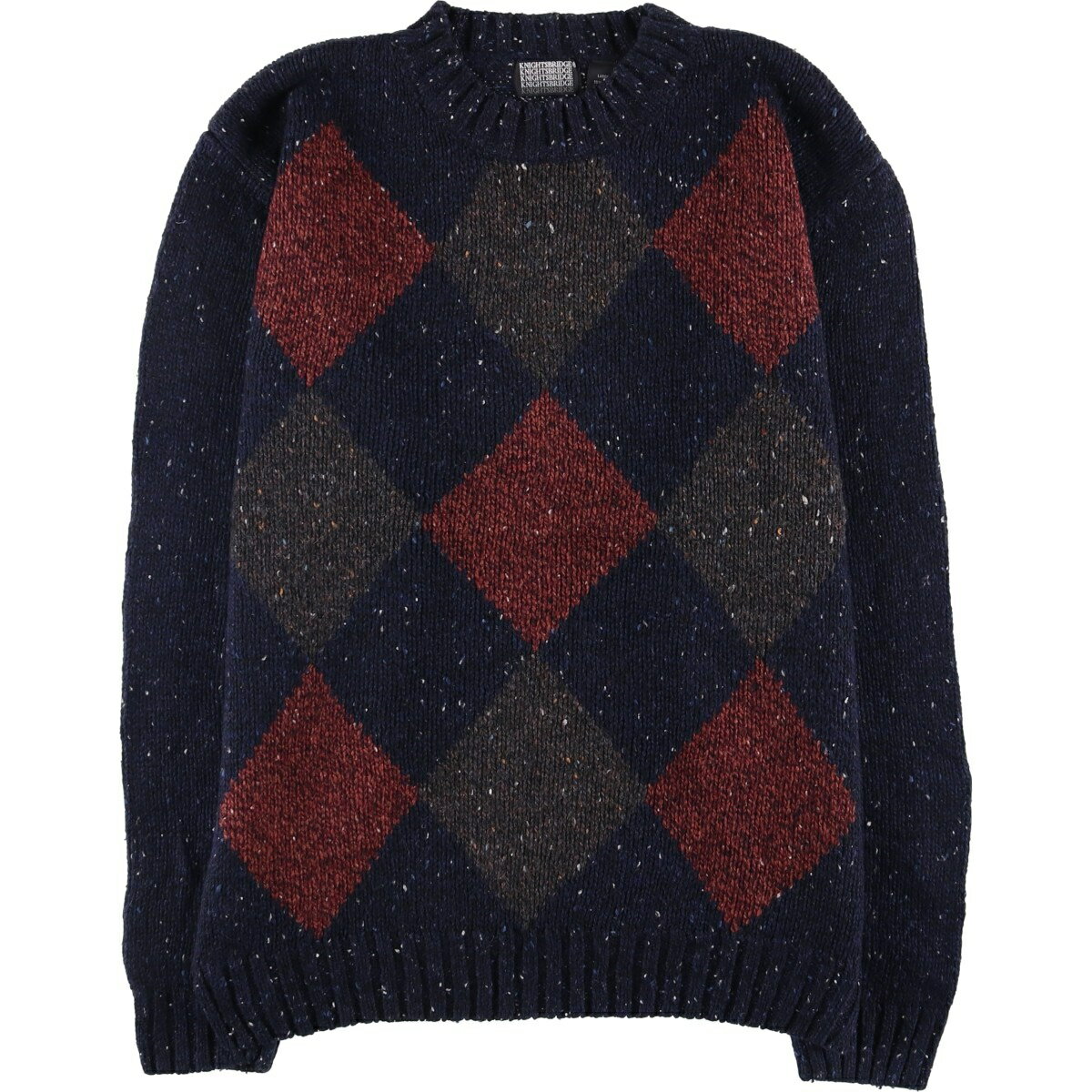 古着 90'S KNIGHTSBRIDGE アーガイル柄 カラーネップ ラミーニットセーター メンズL相当 ヴィンテージ /eaa602162 【中古】 【25...
