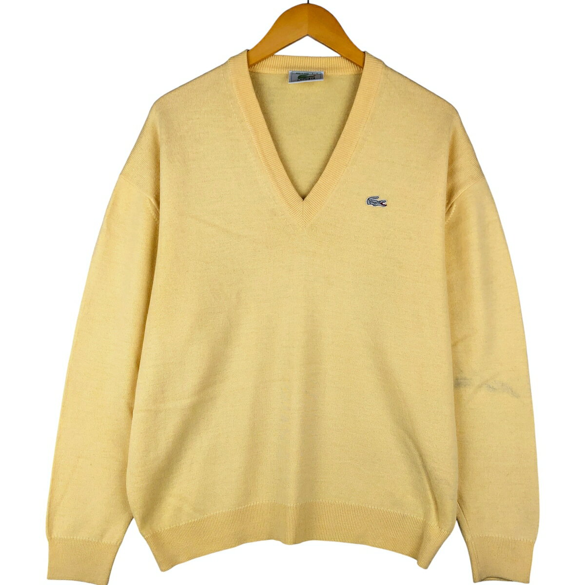 古着 ラコステ LACOSTE Vネック アクリ