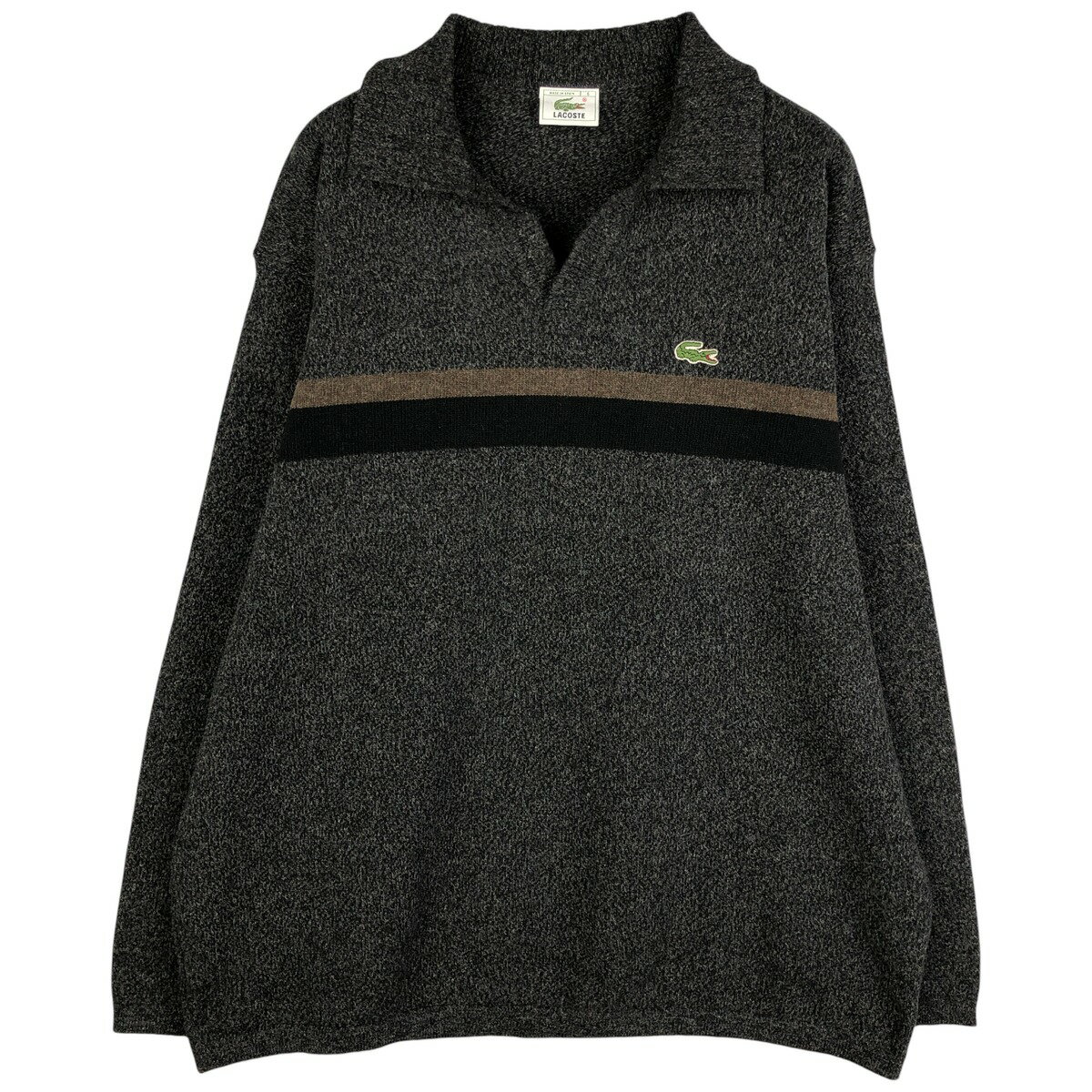 古着 ラコステ LACOSTE スキッパーカラー ラムウールニットセーター スペイン製 6 メンズXL相当 /eaa602717 【中古】 【251124】 【NH-2508】 【ss2601_30】