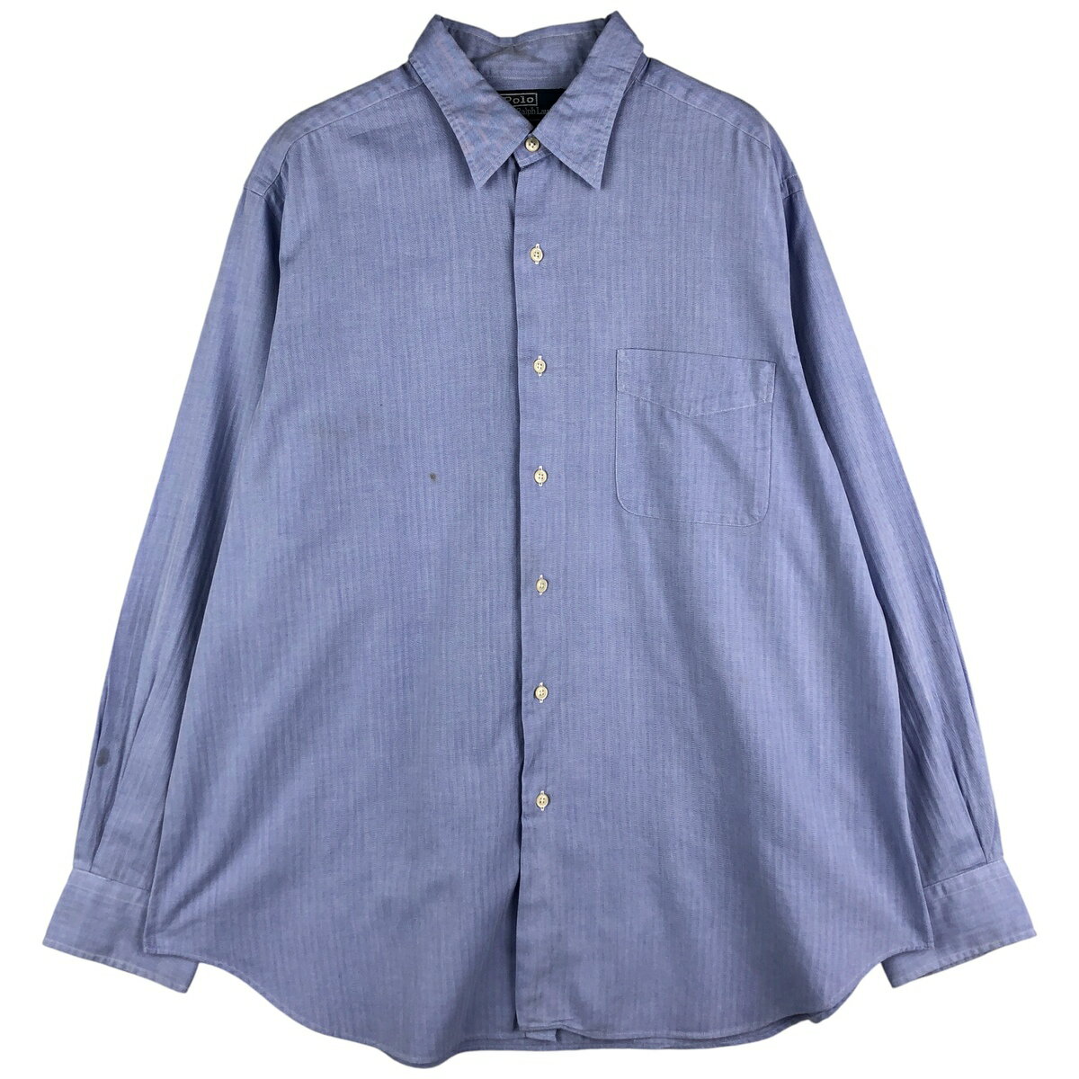 古着 ラルフローレン Ralph Lauren POLO by Ralph Lauren WARWICK ヘリンボーン 長袖 コットンシャツ メンズXL相当 /eaa602746 【中古..