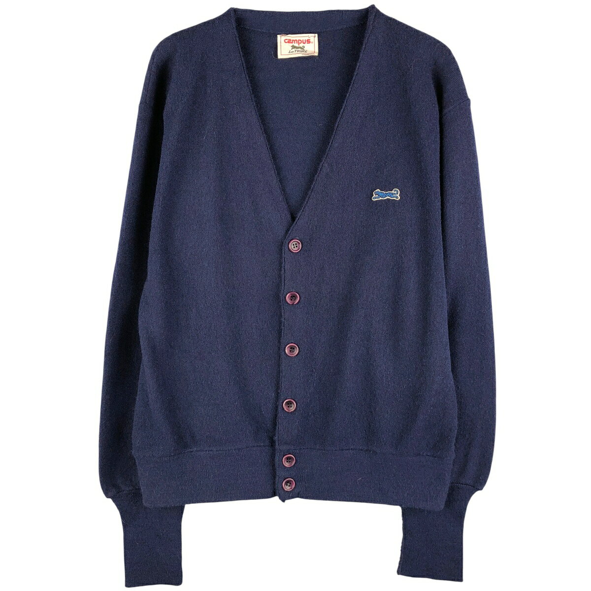 古着 キャンパス CAMPUS LE TIGRE アクリルニットカーディガン USA製 メンズL相当 /eaa602816 【中古】 【251129】 【NH-2508】