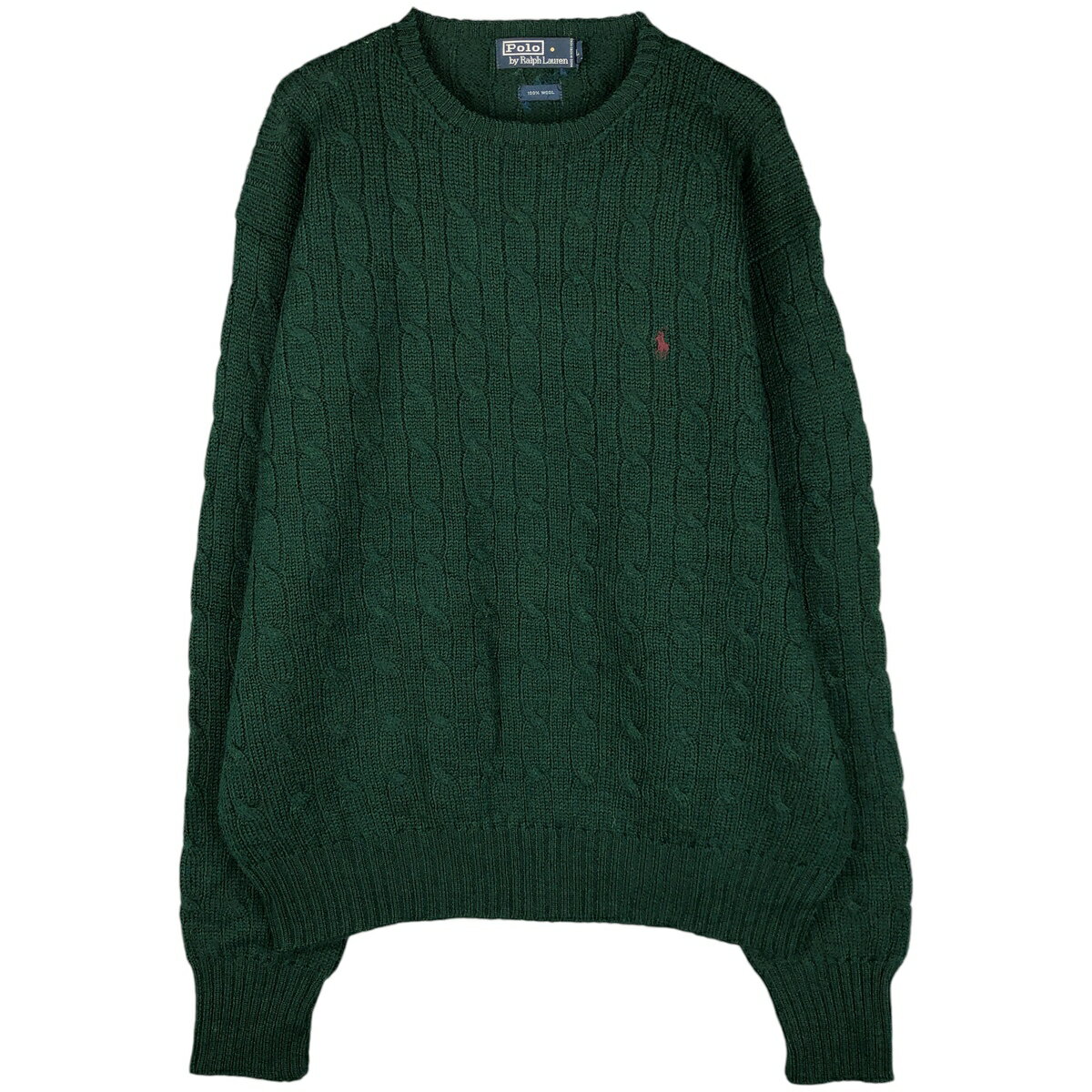 古着 ラルフローレン Ralph Lauren POLO by Ralph Lauren ケーブル編み ウールニットセーター メンズL相当 /eaa603396 【中古】 【251208】 【CF2512】 【NH-2508】