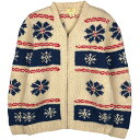 古着 総柄 スノー柄 雪柄 ウールニットフルジップセーター レディースM相当 /eaa603473 【中古】 【260112】 【Elulu/エルル】