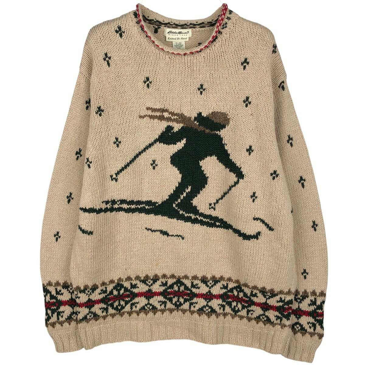 商品詳細 ブランド・Eddie Bauer・エディーバウアー・ 特徴・ロールネック・長袖・スキー柄・ モデル/形状・リネンニットセーター・ 素材・リネン:55%・コットン:42%・OTHER FIBERS:3%・ 色・ベージュ系 ブラウン・マルチカラー・ 柄・総柄・ 生産国・中国製・ 年代 サイズ・表記サイズ:M・着丈:64.5cm・身幅:59cm・肩幅:47cm・袖丈:59cm・ コンディション・C・ カテゴリ・レディース・トップス・セーター・その他セーター・ 商品番号・eaa603480・ 取扱店・・ スタッフコメント写真と実物とでは色味が異なる恐れがございます。Eddie Bauer リネンニットセーター / 商品番号 eaa603480 USEDですので使用感などございますが、まだまだご愛用していただけます。 古着という事をご理解の上ご注文よろしくお願いします。 【状態追記】 ●前、右腹部に汚れ ●後、右腰にほつれ※状態は当社独自の基準です。 表記サイズ着丈身幅肩幅袖丈 M(※着用感、表記サイズは目安です。)64.5cm59cm47cm59cm ※測定値の若干の誤差はご了承下さい。サイズガイドはこちら ブランドEddie Bauerエディーバウアー 特徴ロールネック / 長袖 / スキー柄モデル/形状リネンニットセーター素材リネン:55% / コットン:42% / OTHER FIBERS:3%色ベージュ系 ブラウン / マルチカラー柄総柄生産国中国製年代-カテゴリその他セーター商品番号eaa603480取扱店　　 写真と実物とでは色味が異なる恐れがございます。エディーバウアーの他の商品を見るその他セーターの他の商品を見る