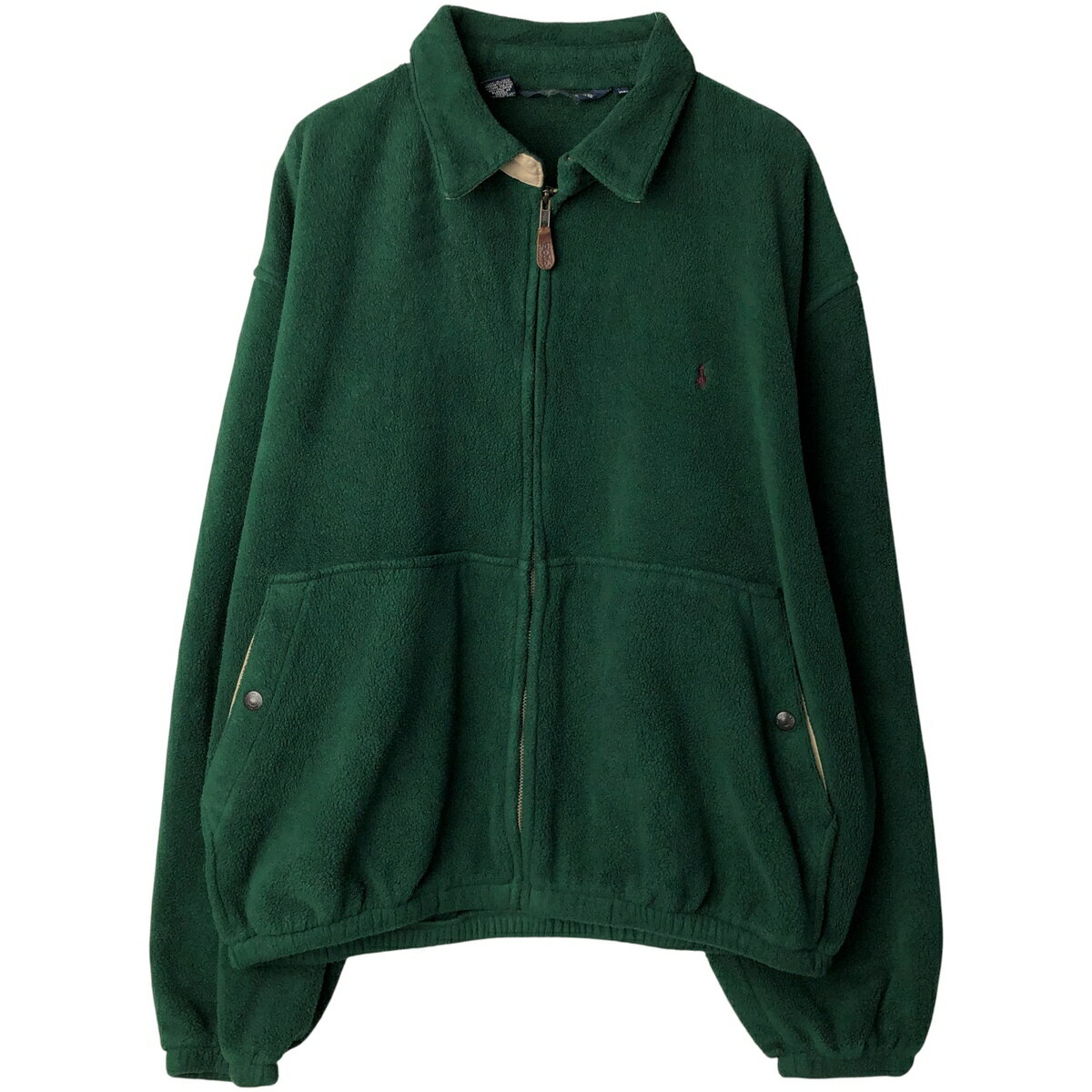 Rakuten - 古着 ラルフローレン Ralph Lauren POLO by Ralph Lauren スイングトップタイプ フリースジャケット USA製 メンズXL相当 /eaa603747 【中古】 【251201】 【NH-2508】 【SS2603_10】 グリーン系 春秋冬
