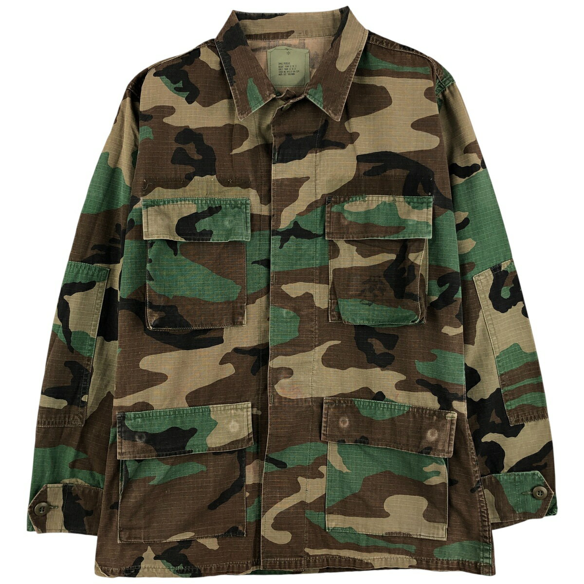 Rakuten - 古着 90'S 米軍 迷彩柄 ウッドランドカモ リップストップ ミリタリージャケット USA製 SMALL REGULAR メンズS相当 ヴィンテージ /eaa603850 【中古】 【251207】 【ADEL/アデル】 【NH-2508】 【SS2603_10】 カーキ系 春秋冬