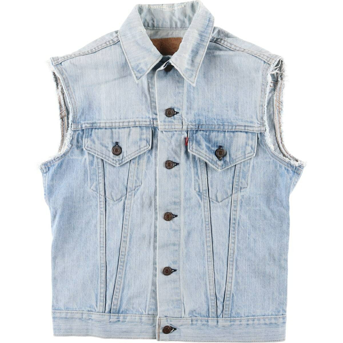 古着 90'S リーバイス Levi's 70505-0213 カットオフ デニムベスト USA製 メンズM相当 ヴィンテージ /eaa603928 【中古】 【251126】 【SS2603_10】 ブルー系 春秋冬
