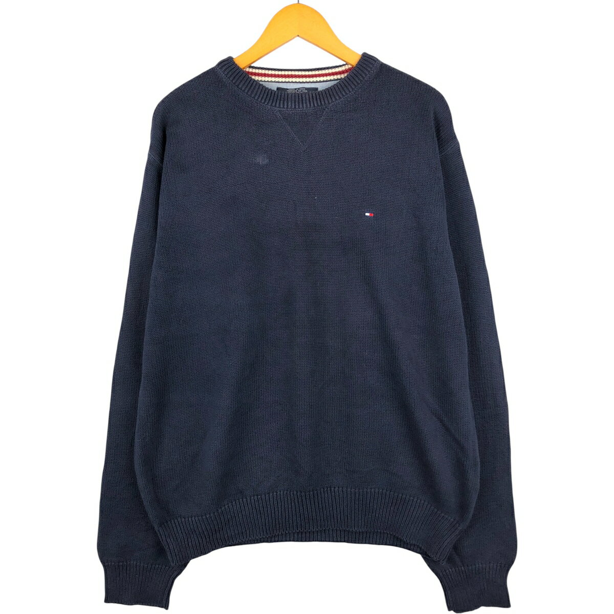 樂天商城 - 古着 90'S~ トミーヒルフィガー TOMMY HILFIGER コットンニットセーター メンズXL相当 ヴィンテージ /eaa604058 【中古】 【260102】 ネイビー系 秋冬