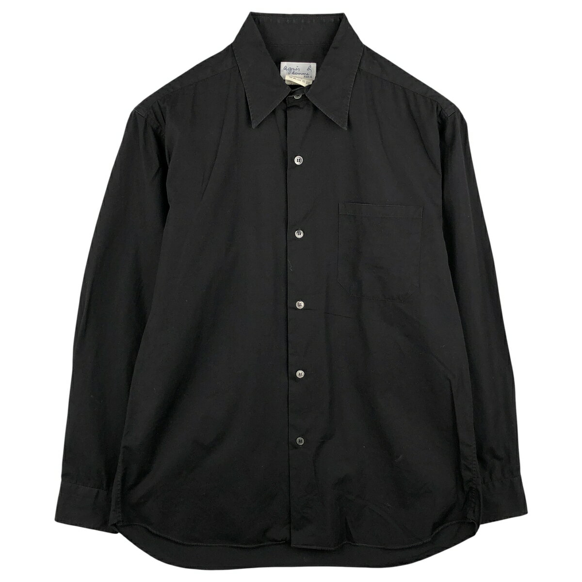 Rakuten - 古着 アニエスベー agnes b. PARIS 長袖 コットンシャツ メンズL相当 /eaa604169 【中古】 【260201】 【NH-2508】 ブラック系 春夏秋冬